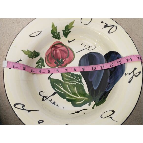 Antica Fornace AFA9 Italian Made Eggplant Pattern Serving Bowl Dinner Party - Picture 14 of 16